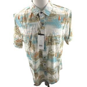 Thomas Sterling‎ Age of Sail Mens Nautical Button Down Shirt Medium Stretch New